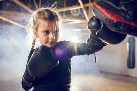 little girl boxing